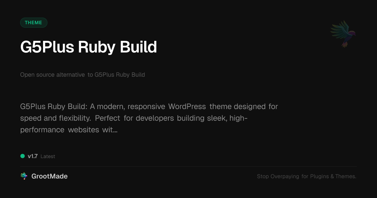 Preview of G5Plus Ruby Build