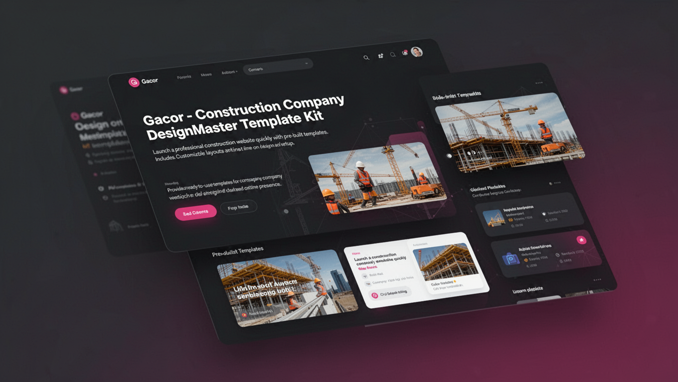 Preview of Gacor - Construction Company DesignMaster Template Kit