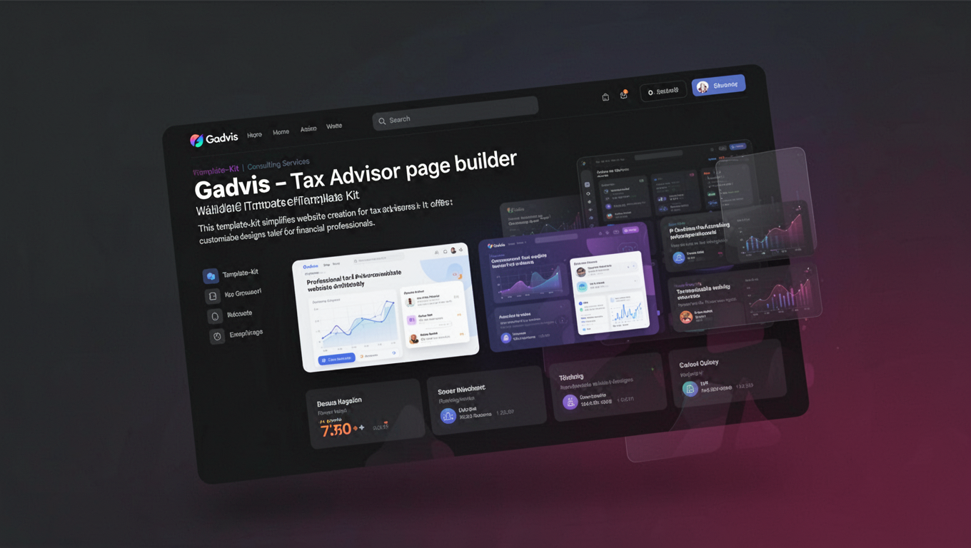 Preview of Gadvis - Tax Advisor Elementor Template Kit