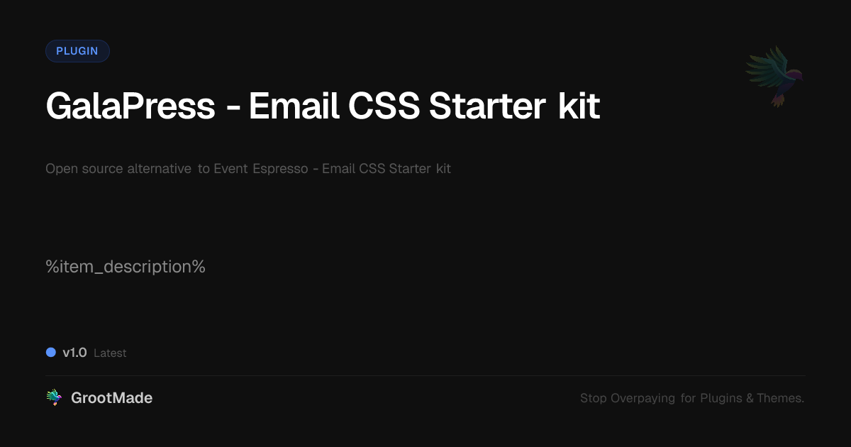 Preview of GalaPress - Email CSS Starter kit
