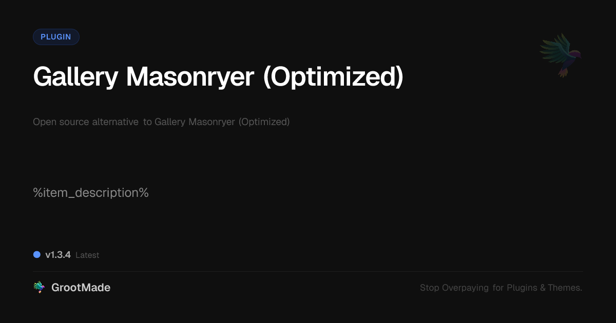 Preview of Gallery Masonryer (Optimized)