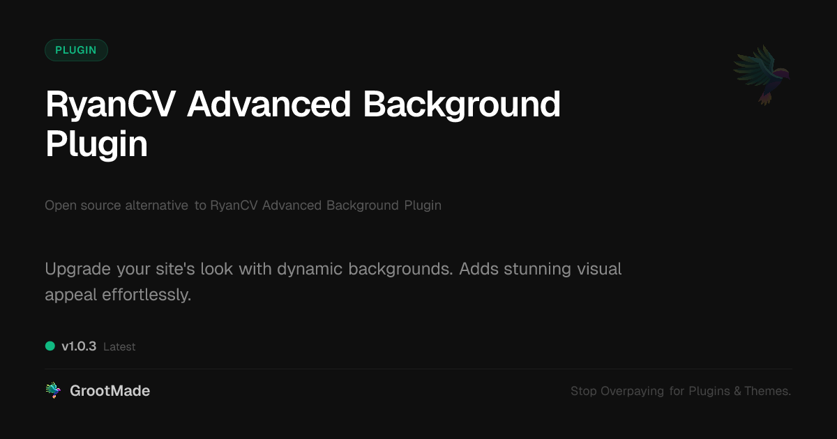 Preview of RyanCV Advanced Background Plugin