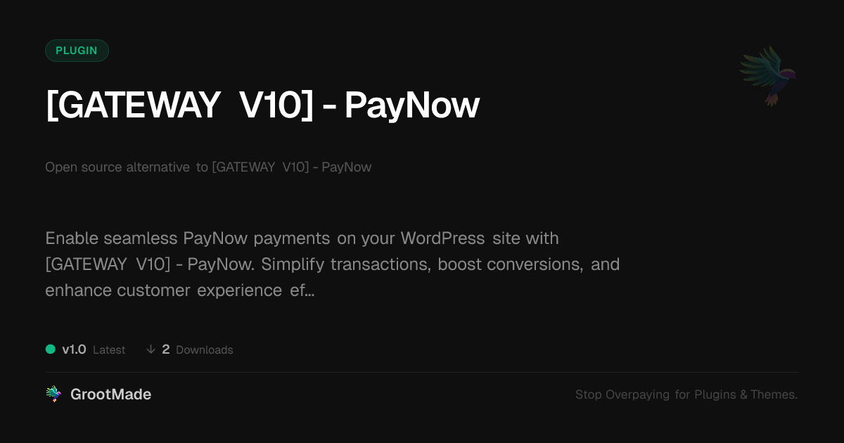 Preview of [GATEWAY V10] - PayNow