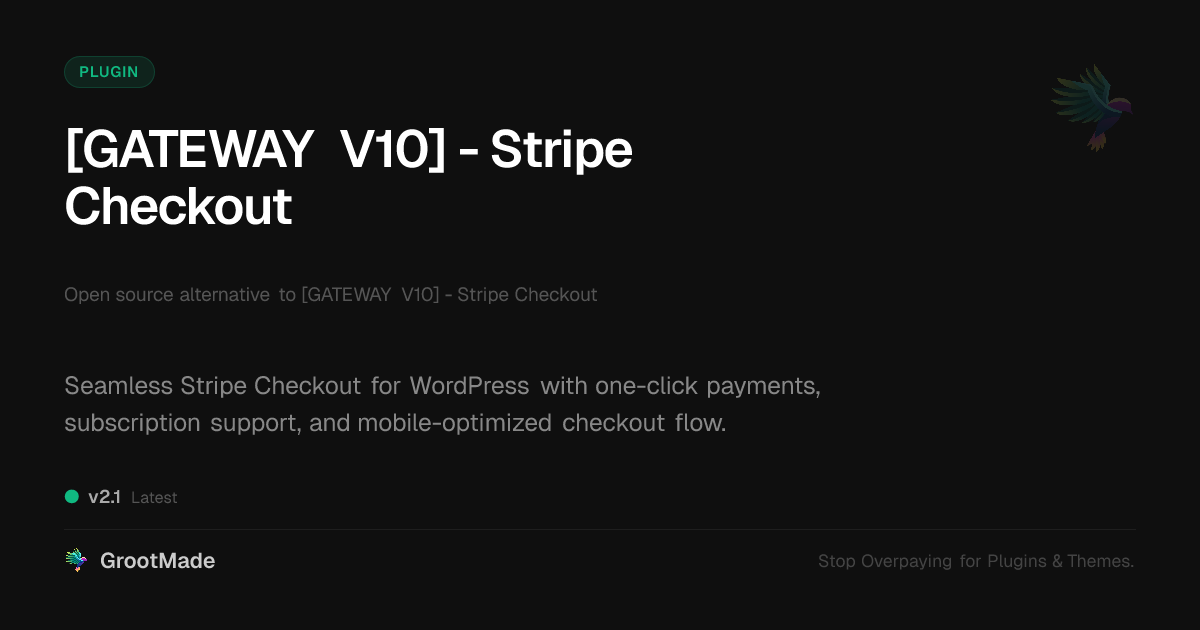 Preview of [GATEWAY V10] - Stripe Checkout