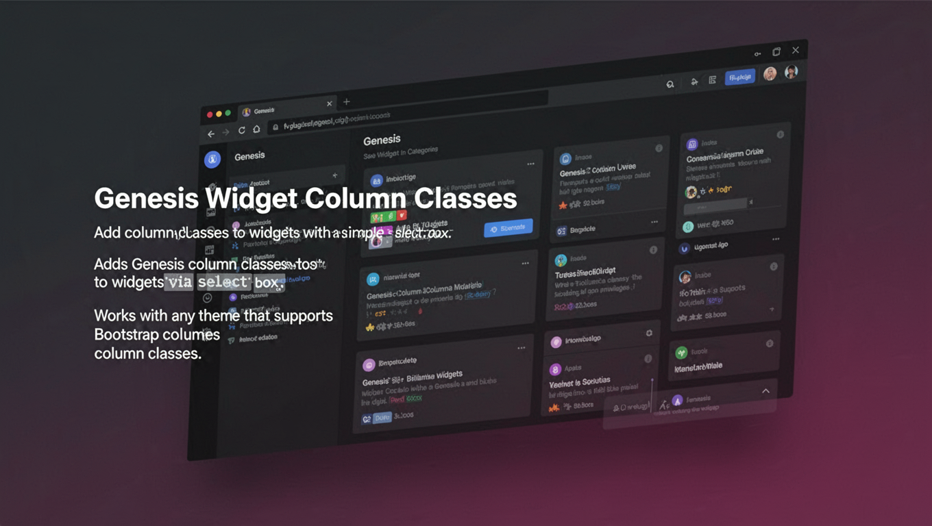 Preview of Genesis Widget Column Classes