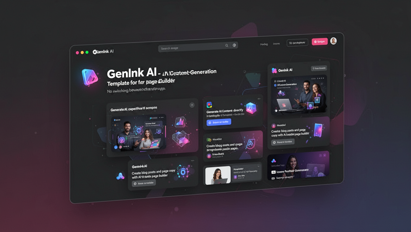 Preview of GenInk AI - AI Content Generation Template for Elementor