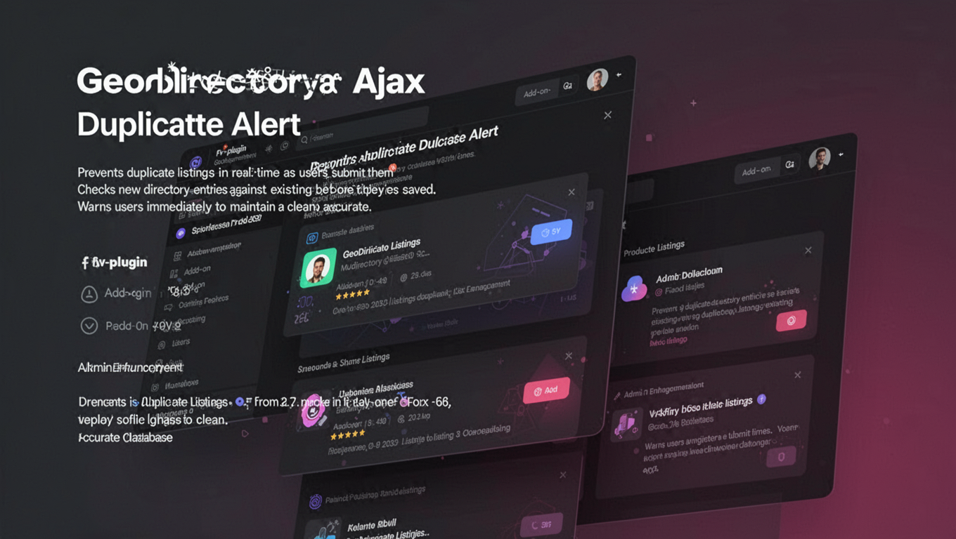 Preview of GeoDirectory Ajax Duplicate Alert