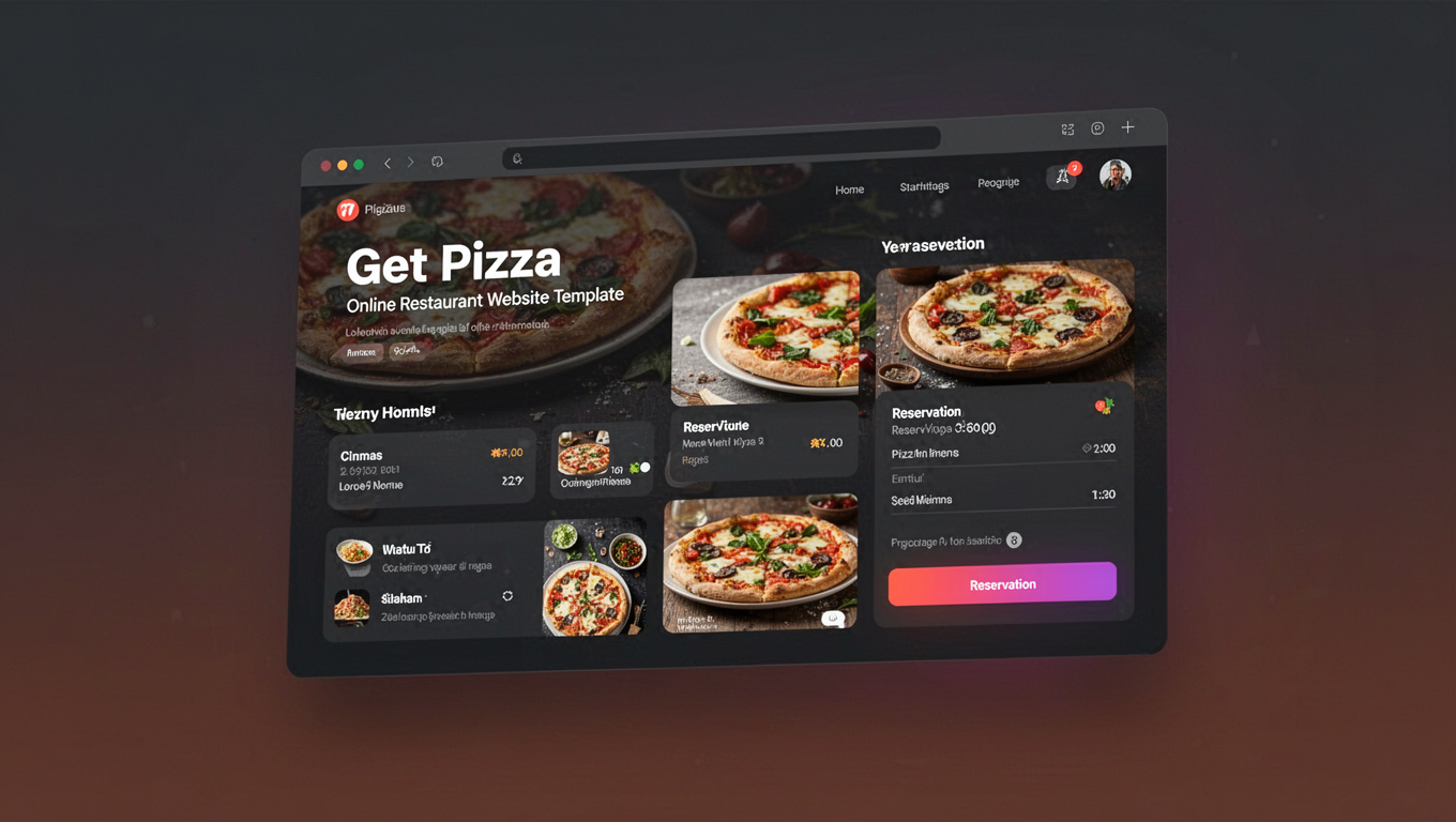 Preview of Get Pizza - Online Restaurant Website Template