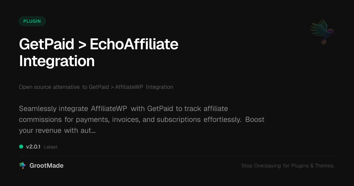 Preview of GetPaid > EchoAffiliate Integration