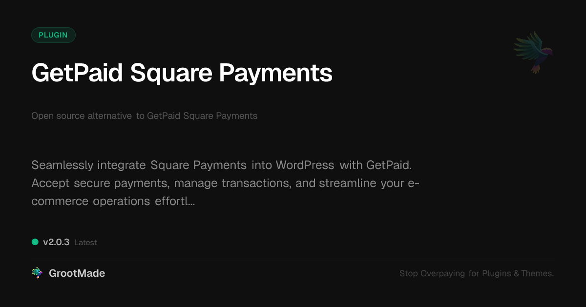 Preview of GetPaid Square Payments