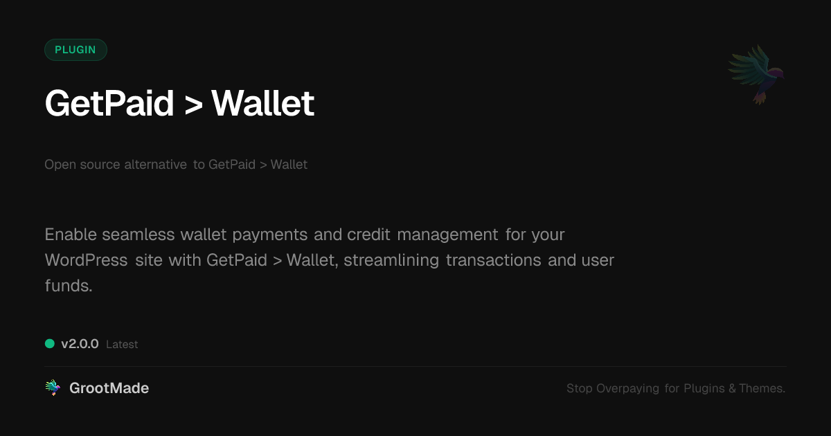 Preview of GetPaid > Wallet