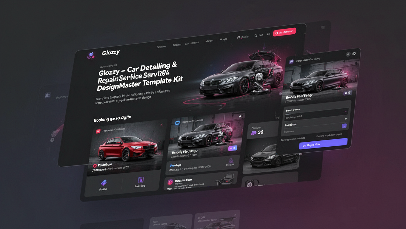 Preview of Glozzy - Car Detailing & Repair Service DesignMaster Template Kit