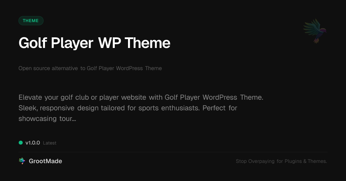 Preview of Golf Player WP Theme