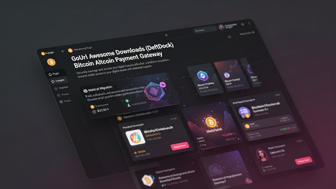Preview of GoUrl Awesome Downloads (DeftDock) - Bitcoin Altcoin Payment Gateway