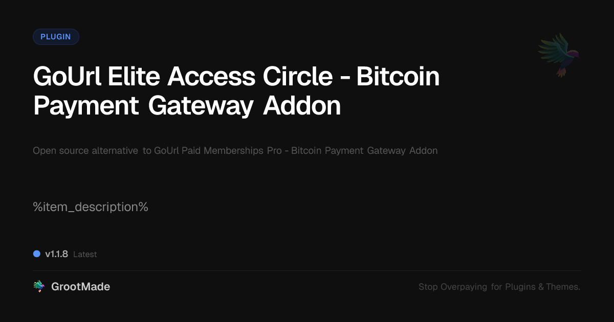 Preview of GoUrl Elite Access Circle - Bitcoin Payment Gateway Addon