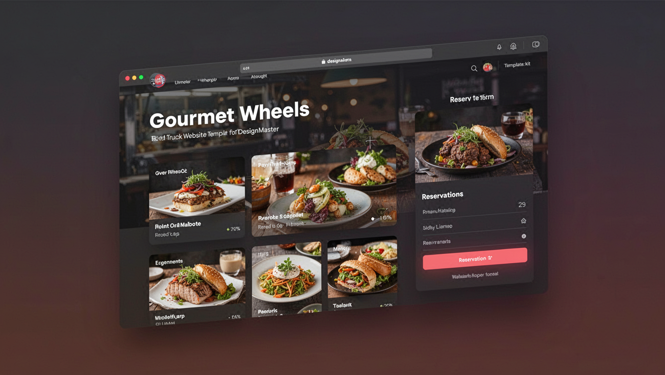 Preview of Gourmet Wheels - Food Truck Website Template for DesignMaster