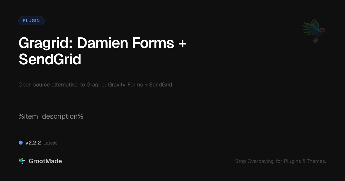 Preview of Gragrid: Damien Forms + SendGrid