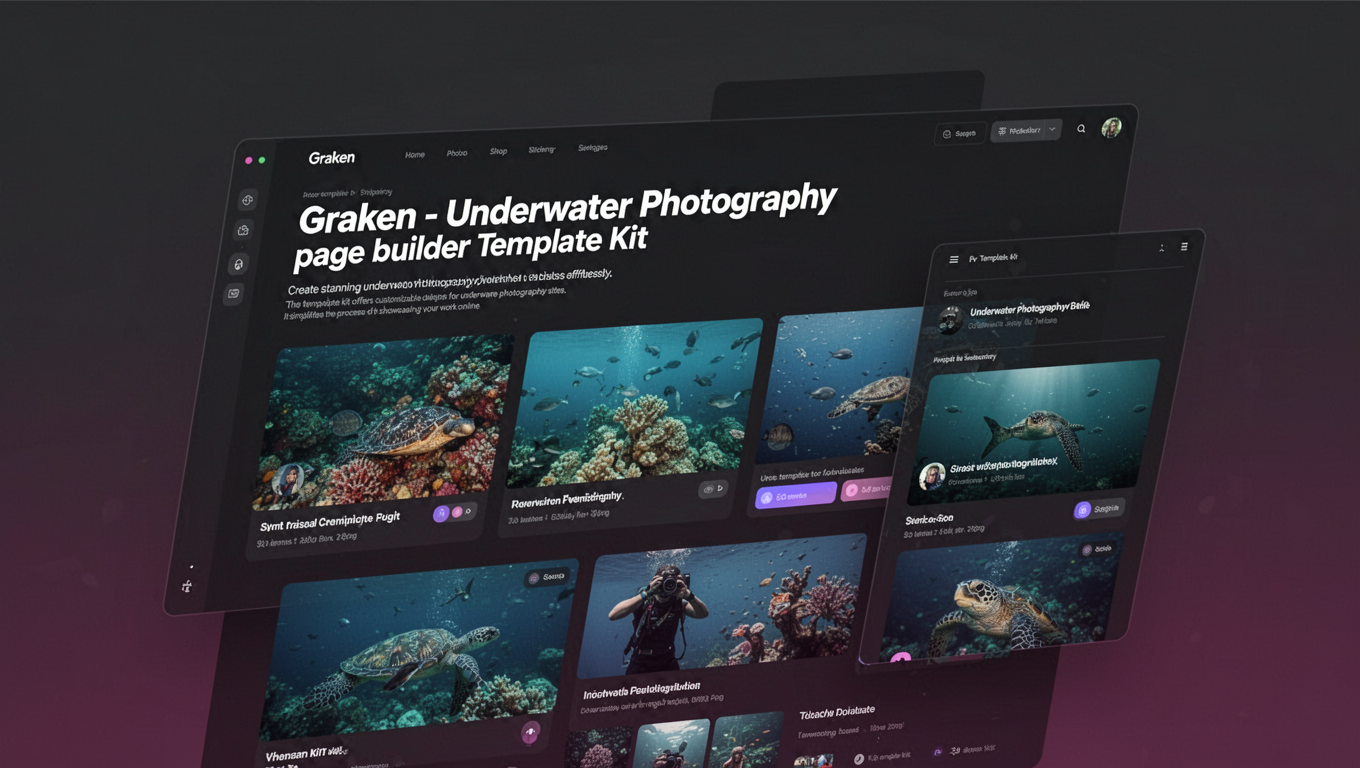 Preview of Graken - Underwater Photography Elementor Template Kit