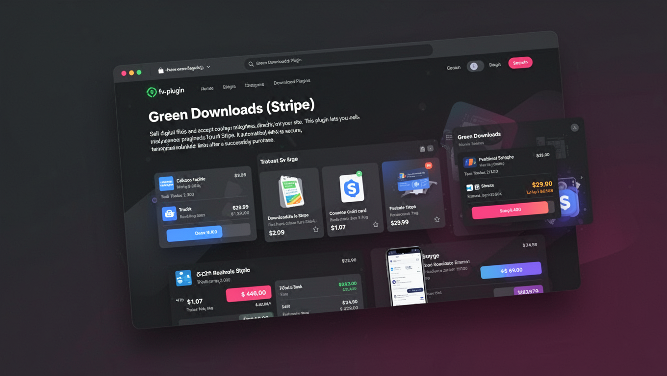 Preview of Green Downloads (Stripe)