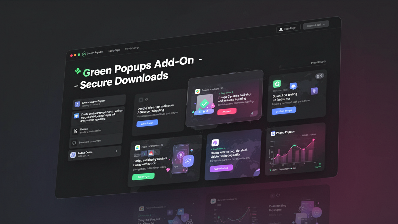 Preview of Green Popups Add-On - Secure Downloads