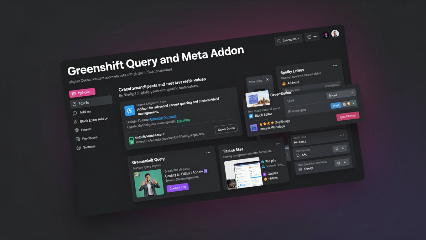 Preview of Greenshift Query and Meta Addon