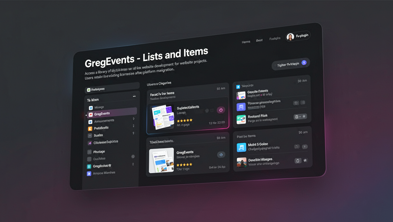 Preview of GregEvents - Lists and Items