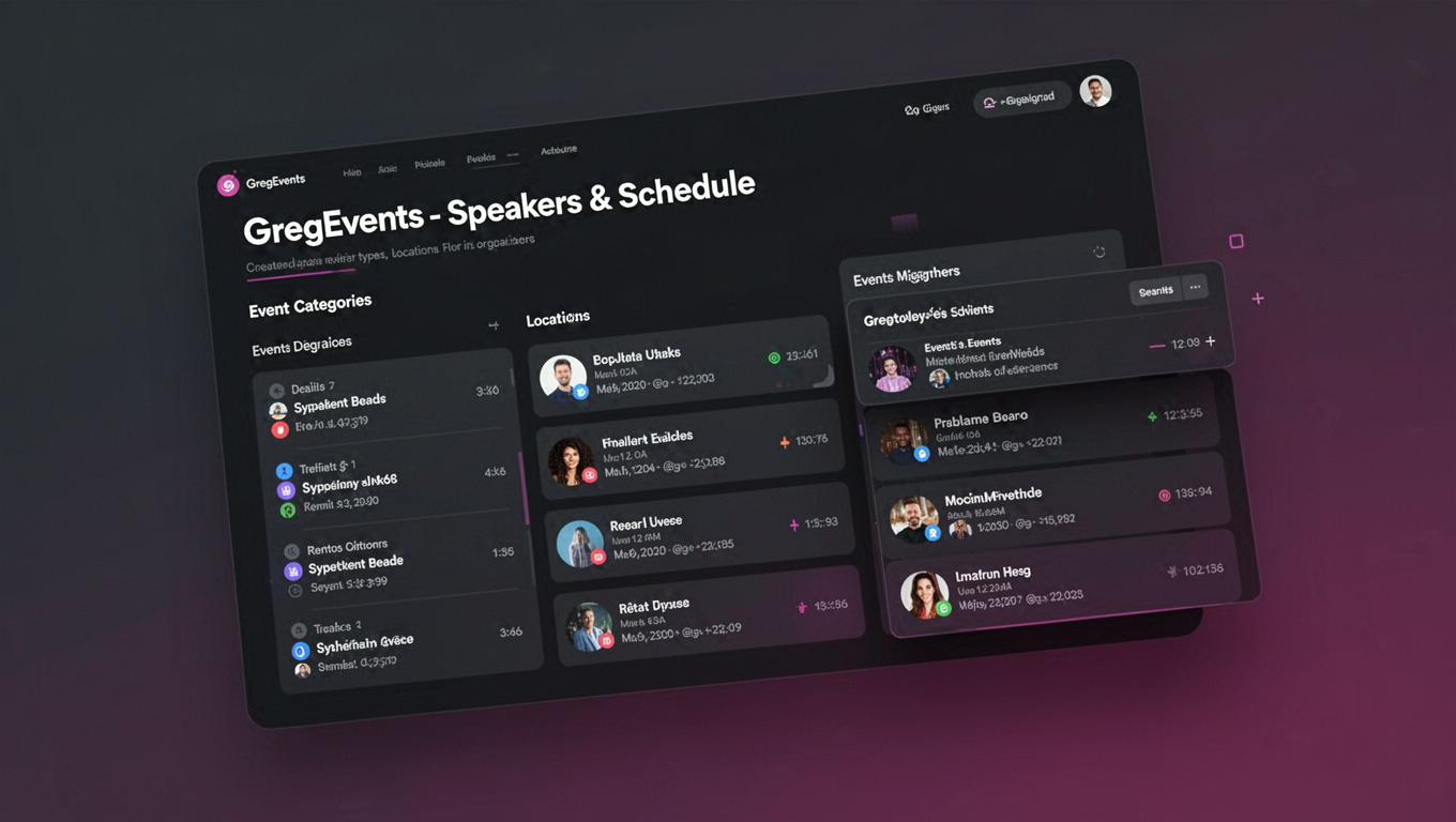 Preview of GregEvents - Speakers & Schedule