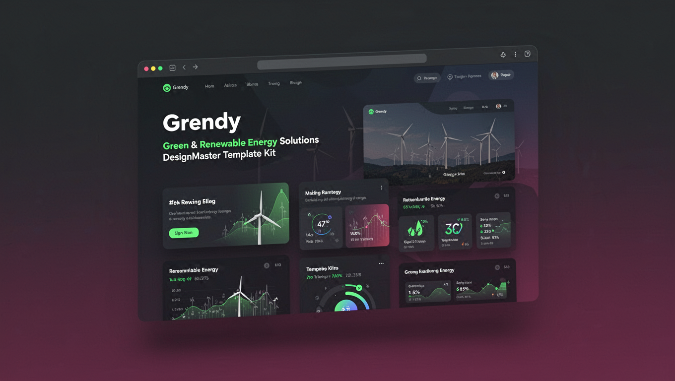 Preview of Grendy - Green & Renewable Energy Solutions DesignMaster Template Kit