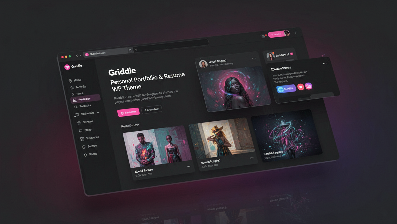 Preview of Griddie - Personal Portfolio & Resume WP Theme
