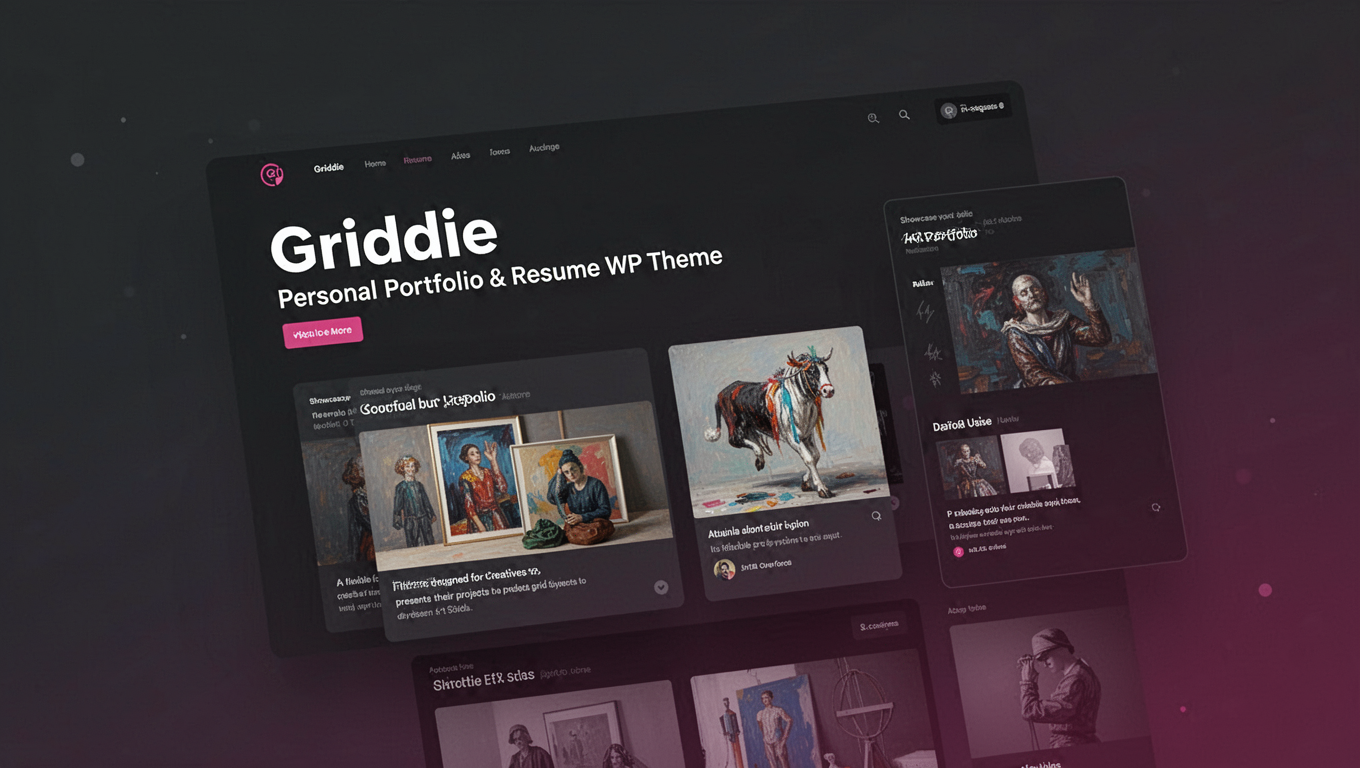 Preview of Griddie - Personal Portfolio & Resume WP Theme