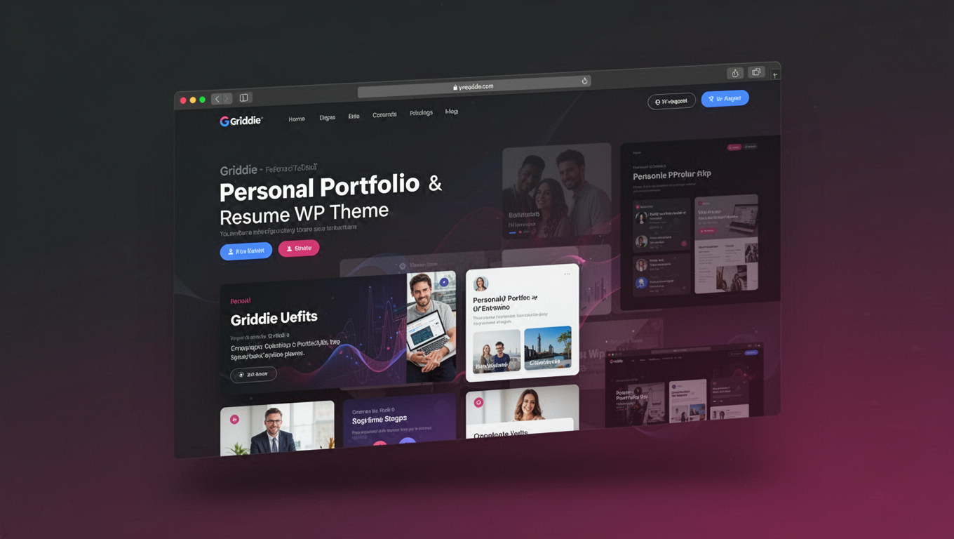 Preview of Griddie - Personal Portfolio & Resume WP Theme