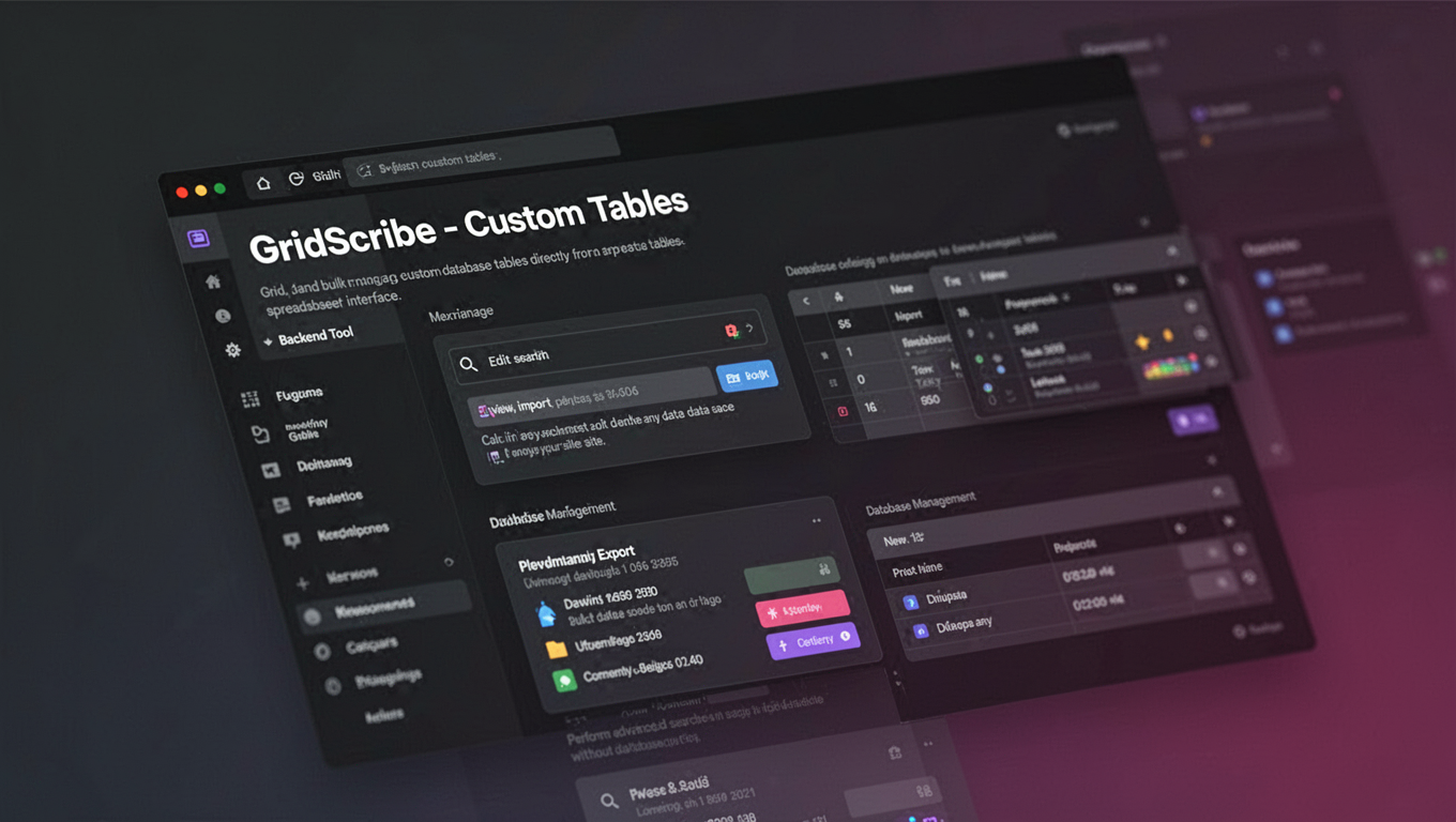 Preview of GridScribe - Custom Tables