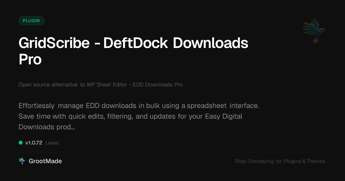 Preview of GridScribe - DeftDock Downloads Pro