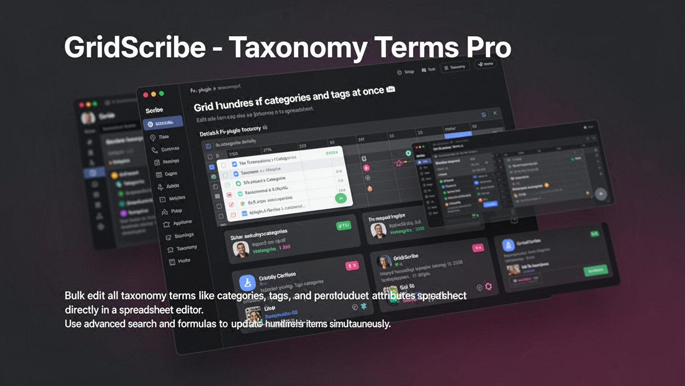 Preview of GridScribe - Taxonomy Terms Pro
