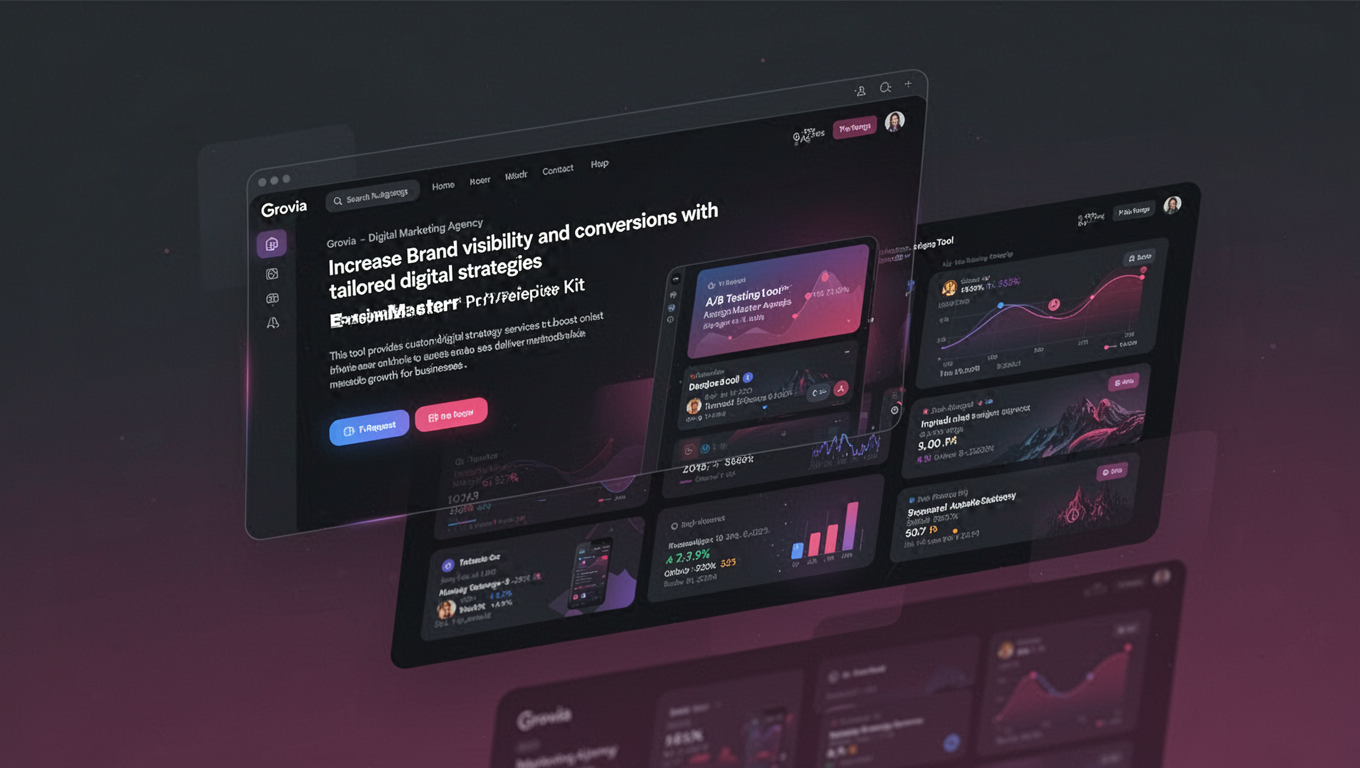 Preview of Grovia - Digital Marketing Agency DesignMaster Pro Template Kit