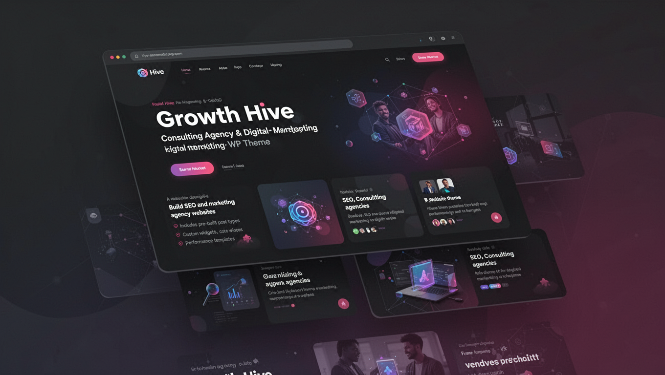 Preview of Growth Hive - Consulting Agency & Digital Marketing WP Theme