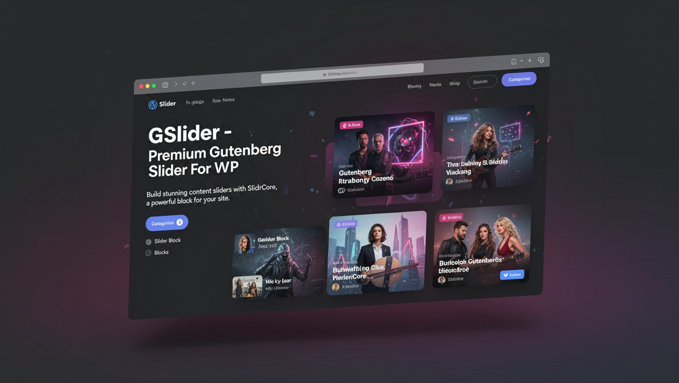 Preview of GSlider - Premium Gutenberg Slider Block For WP