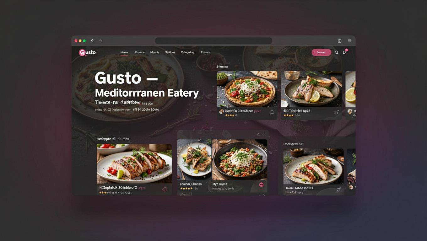 Preview of Gusto - Mediterranean Eatery Theme for Gutenberg