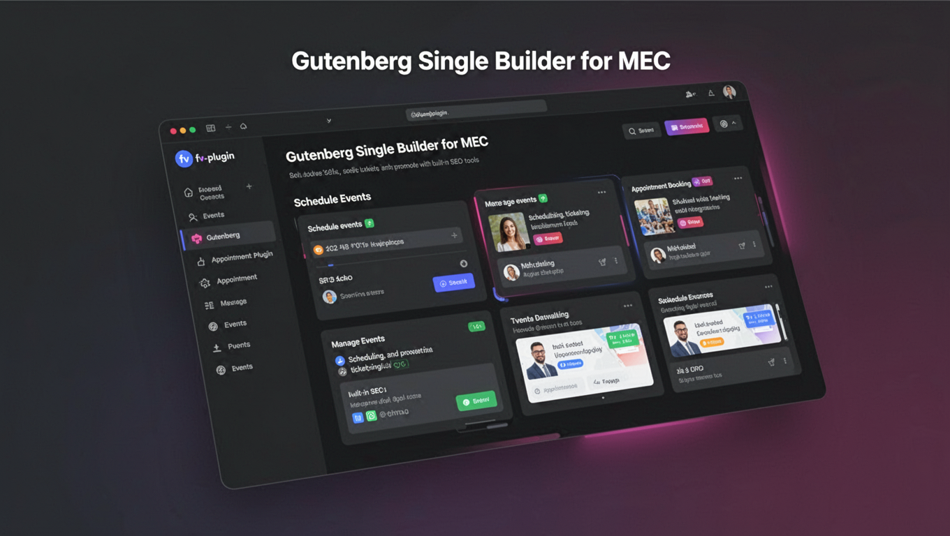 Preview of Gutenberg Single Builder for MEC