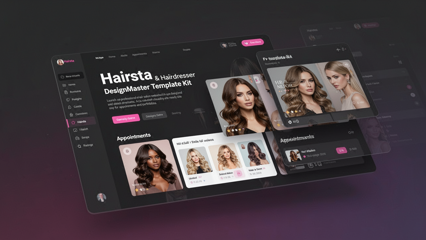 Preview of Hairsta – Hair Salon & Hairdresser DesignMaster Template Kit