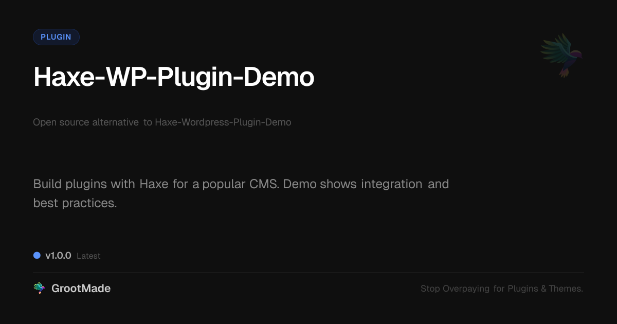 Preview of Haxe-WP-Plugin-Demo