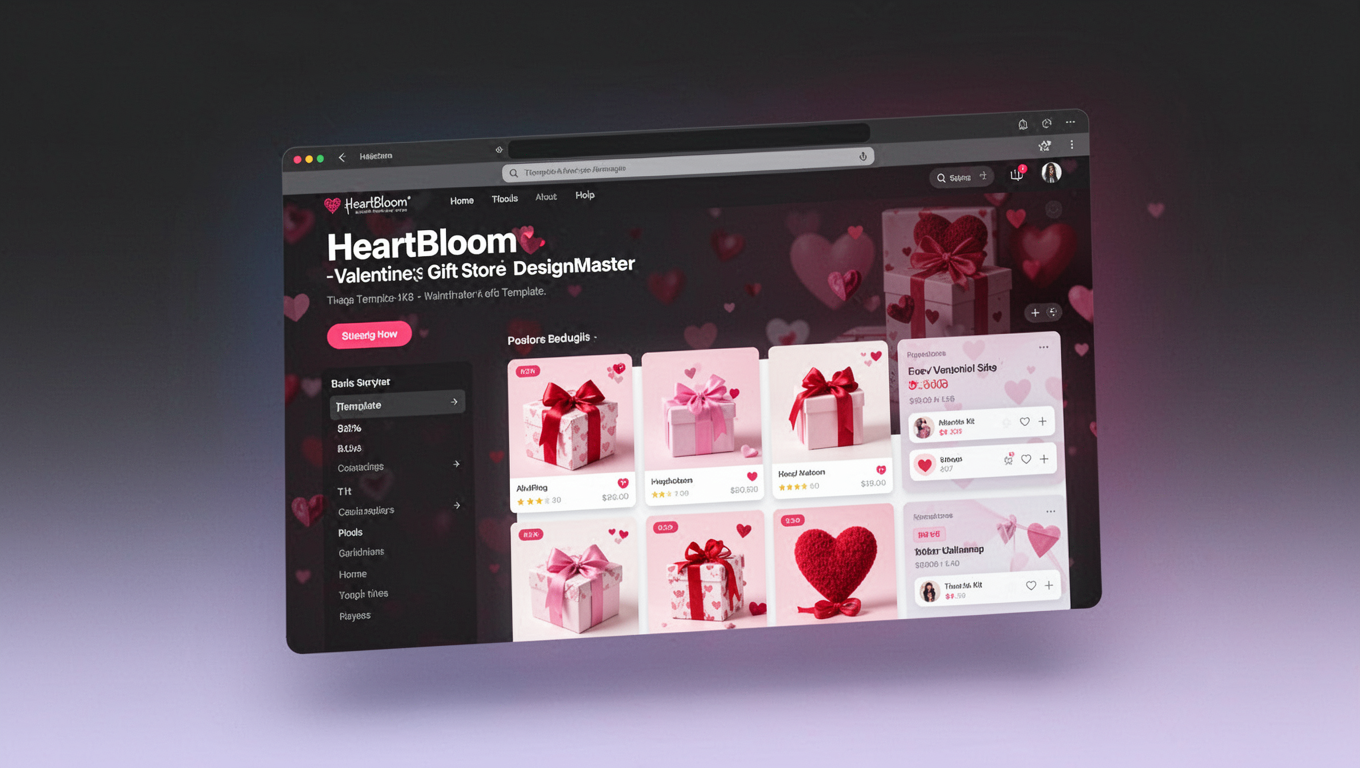 Preview of HeartBloom - Valentine Gift Store Template for DesignMaster