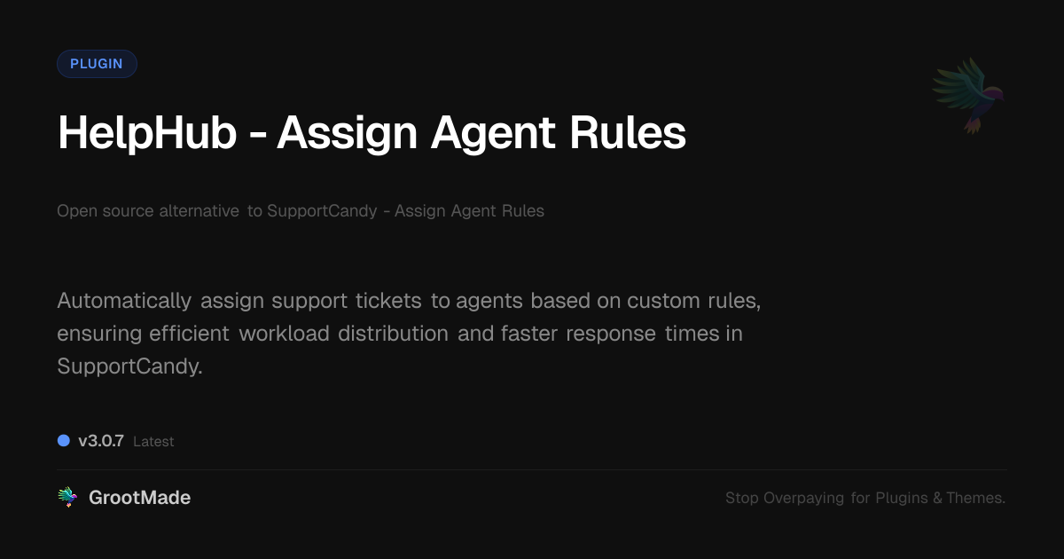 Preview of HelpHub - Assign Agent Rules