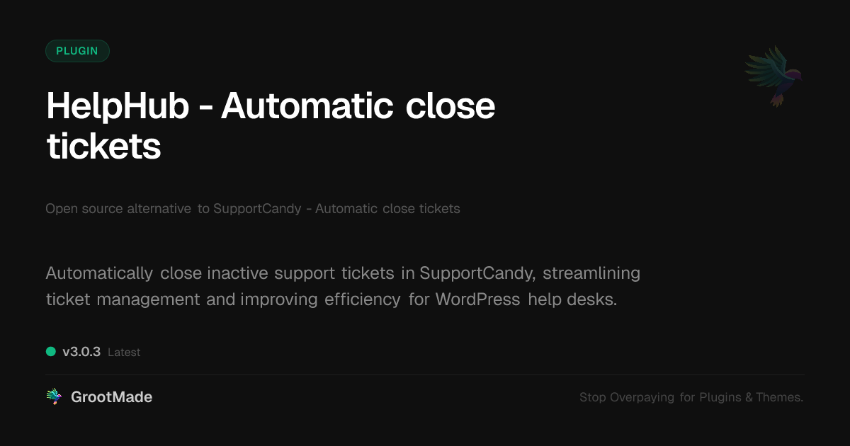 Preview of HelpHub - Automatic close tickets