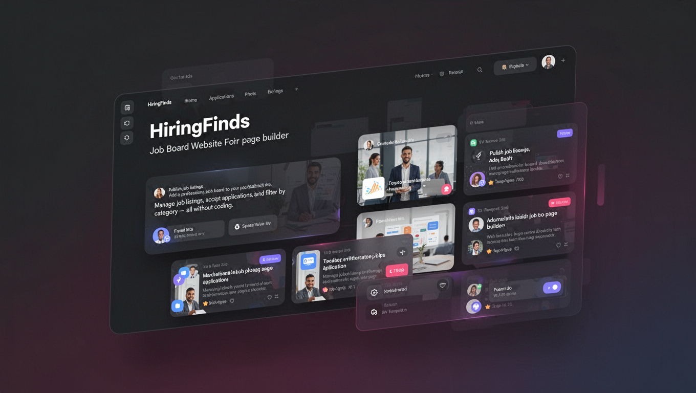 Preview of HiringFinds - Job Board Website For Elementor
