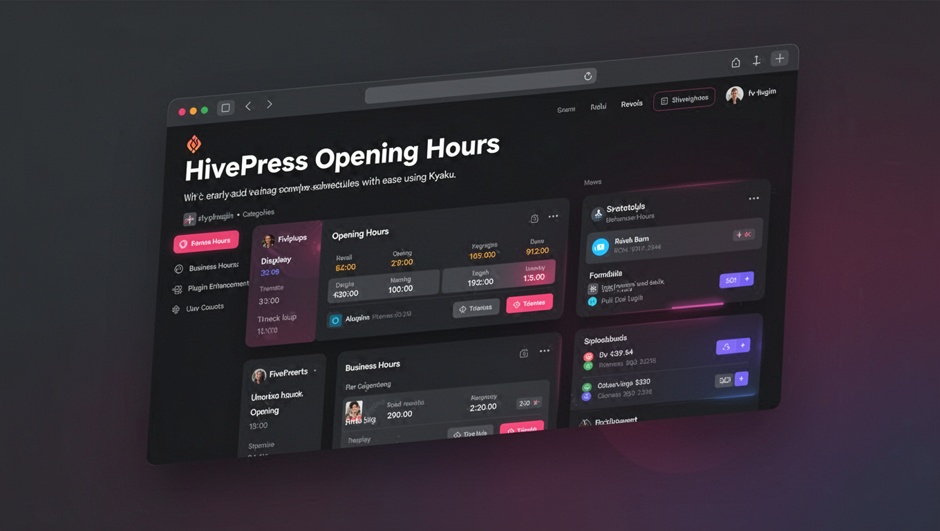 Preview of HivePress Opening Hours