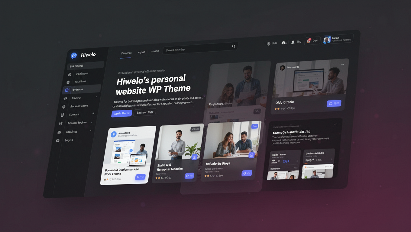 Preview of Hiwelo's personal website WP Theme