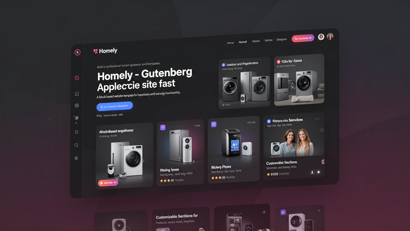 Preview of Homely - Gutenberg Home Appliance and Security Website Template