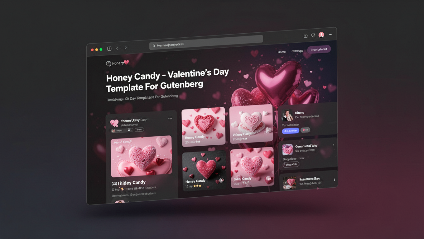 Preview of Honey Candy - Valentine’s Day Template For Gutenberg