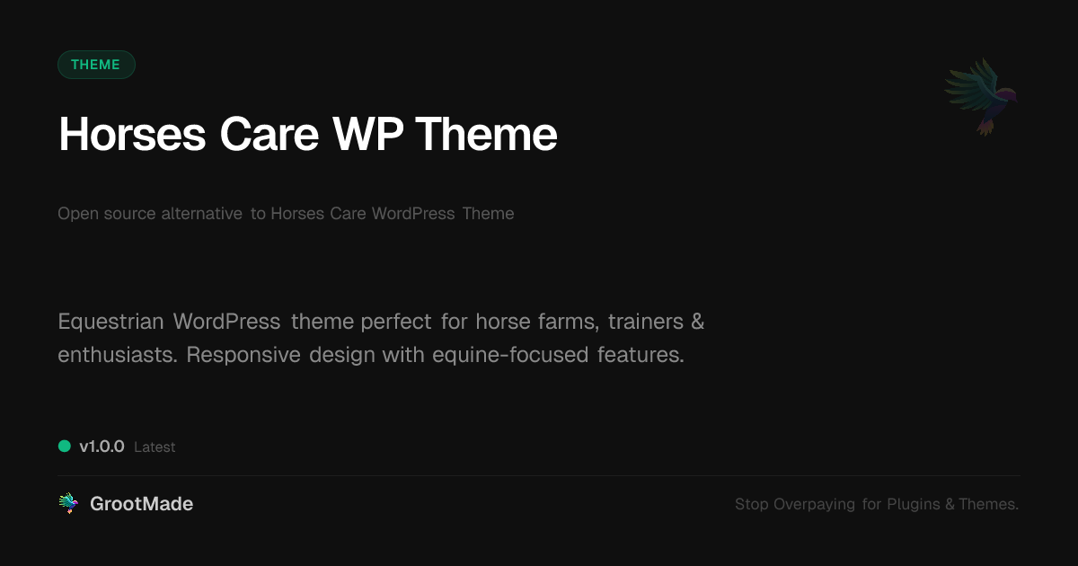 Preview of Horses Care WP Theme